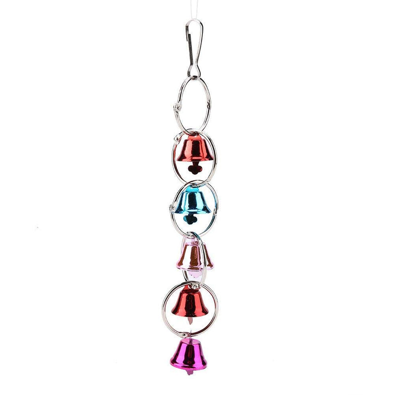TOPINCN Bird Swing Toy Colorful Wooden & Metal Bells Parrot Cage Hanging Swing Toys Decoration Pet Supplies 6Pcs/Set - PawsPlanet Australia