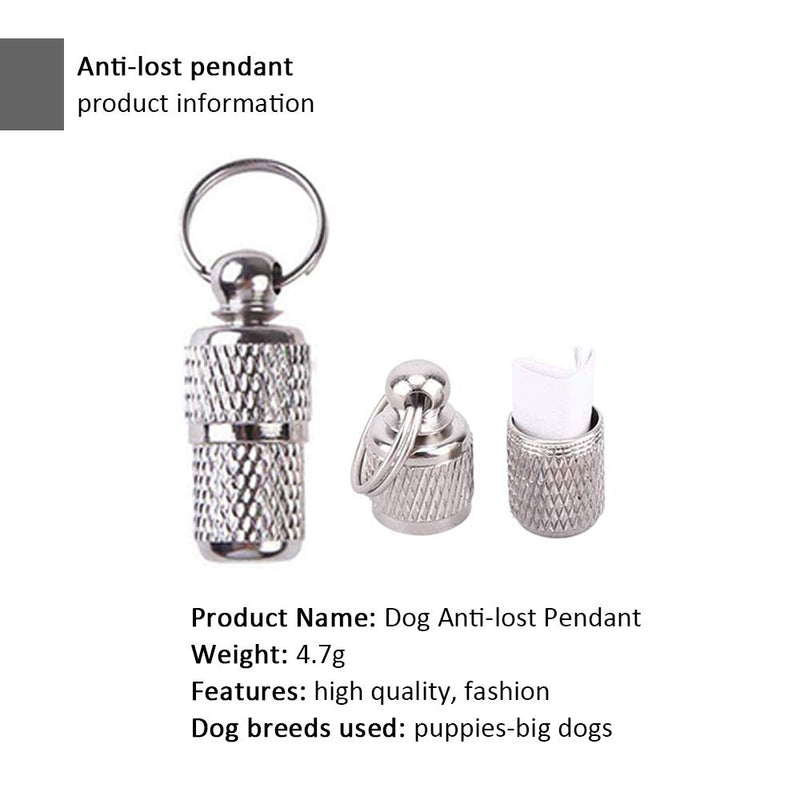 SENDILI 5/10 Pack Mini Anti Lost Dog Cat ID Tag - Stainless Steel Pets Address Name Label Barrel Tube Collar Pets Puppy ID Tube Anti Lost ID Tag * 10 - PawsPlanet Australia