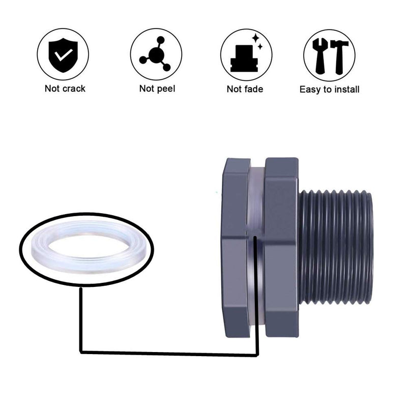 [Australia] - XMSSIT 2Pcs 3/4 Inch PVC Bulkhead Fitting for Rain Barrels, Aquariums, Water Tanks 