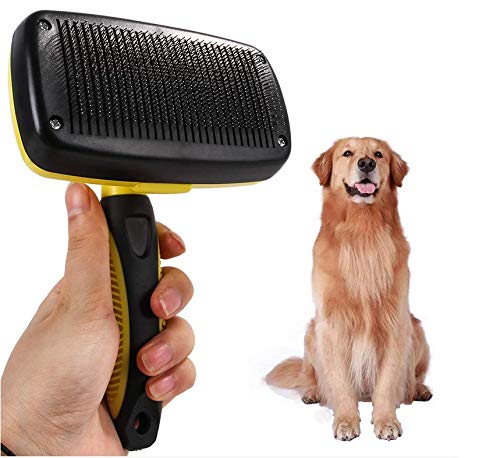 [Australia] - Automatic Self-Cleaning Dog Brush & Cat Brush – Automatic Pet Grooming Brush – One-Button Depilation Soft Needle Comb 