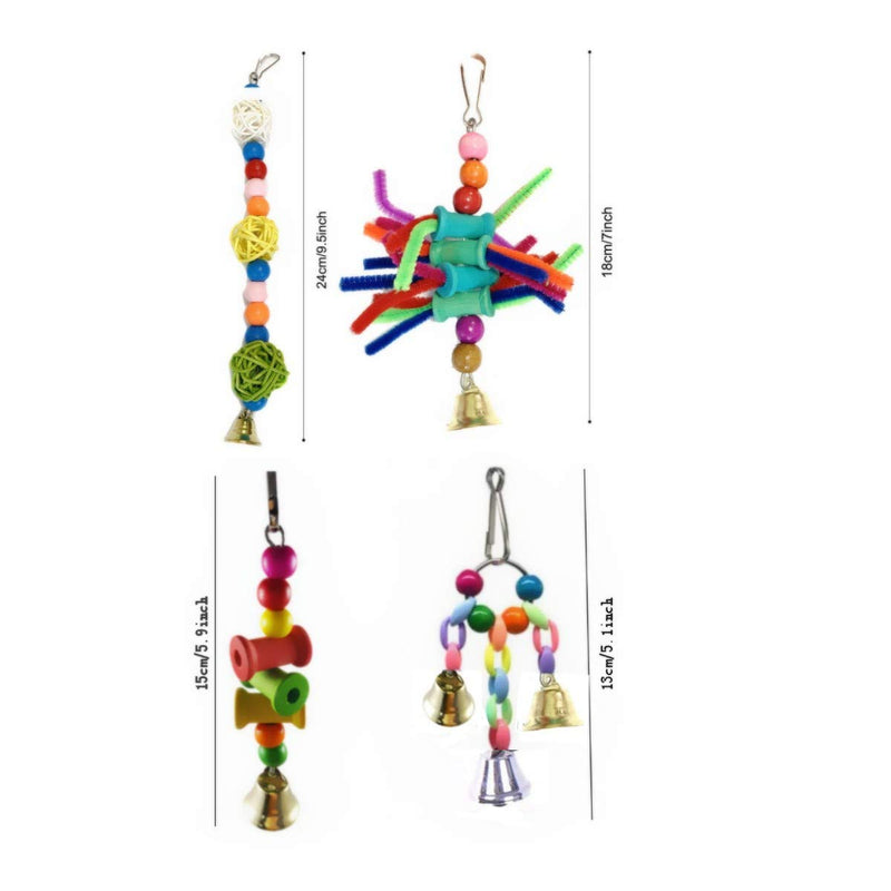 JZK 8 x Bird perches cage toys parrots toys hammock bell swing ladder perch chewing toys for small and medium birds Parakeets Cockatiels Macaws Parrots Love Birds - PawsPlanet Australia