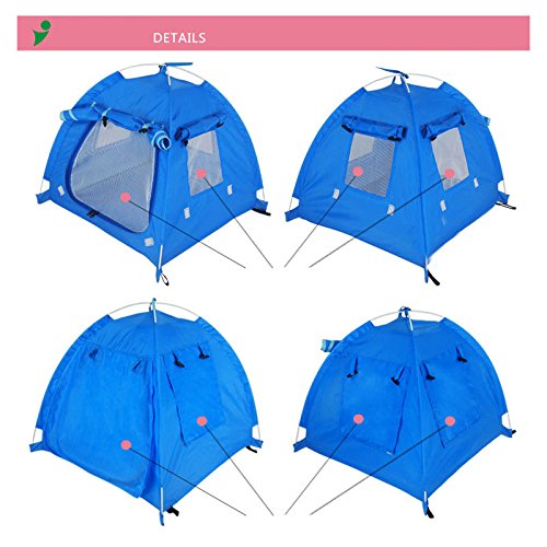 OLizee Breathable Washable Pet Puppy Kennel Dog Cat Folding Indoor Outdoor House Bed Tent Blue,M - PawsPlanet Australia