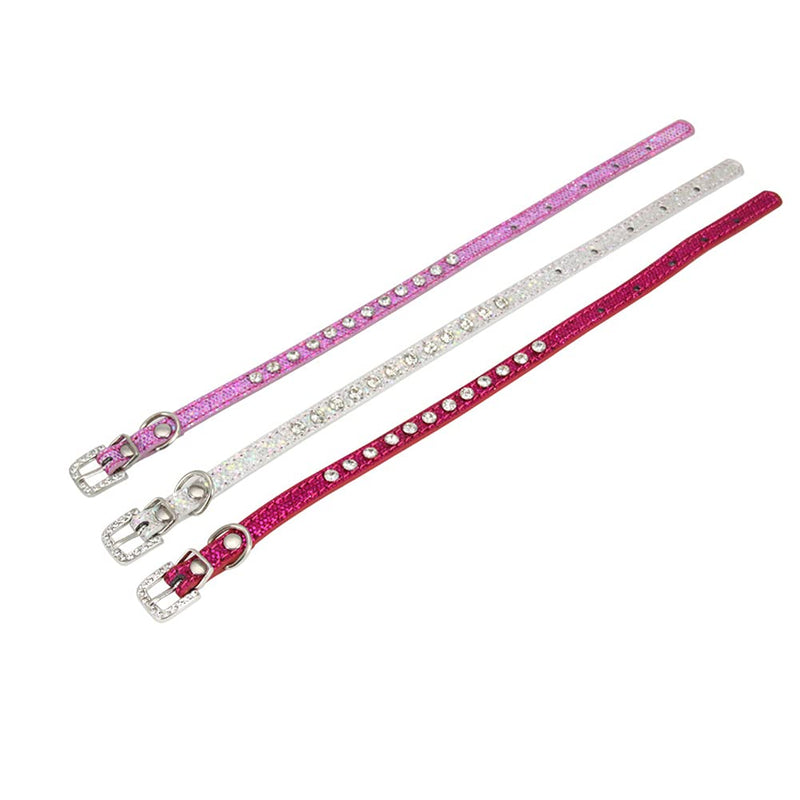 Cat Collar Soft Velvet Safe Adjustable Collars with Bling Diamante for Cat Small Pink - PawsPlanet Australia