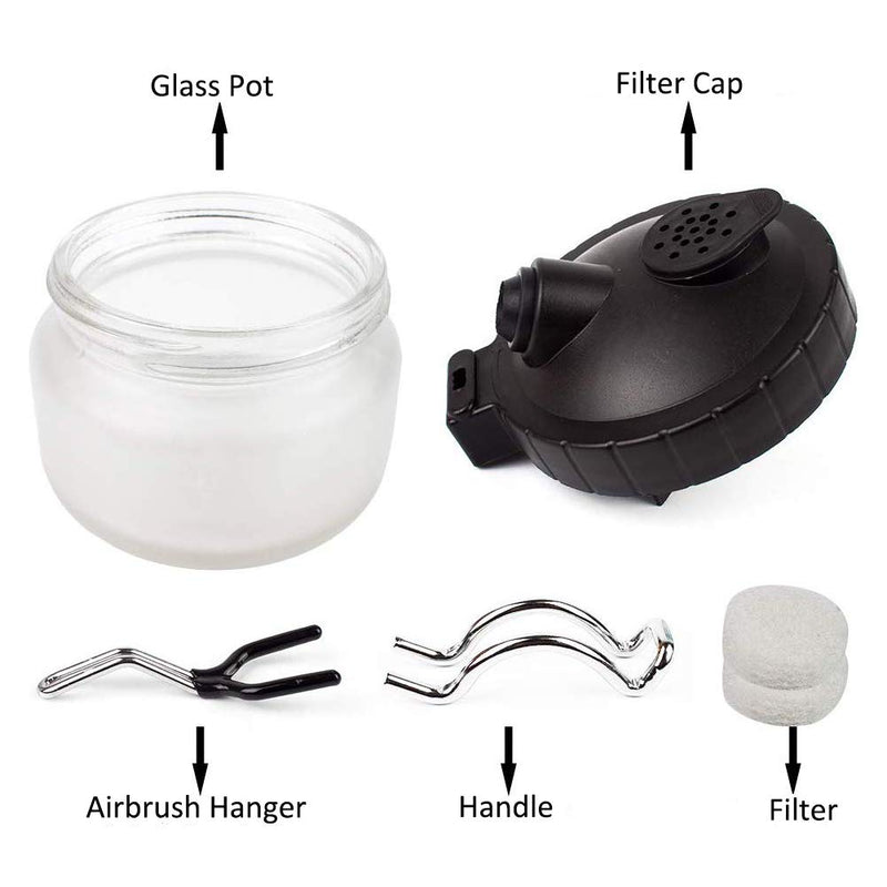 Airbrush complete cleaning set cleaning pot professional air brush spray gun cleaning container glass airbrush cleaning set with 5 cleaning brushes, 5 cleaning picks, 1 airbrush reamer - PawsPlanet Australia