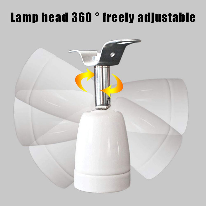 Heat Lamp Holder, E27 300W Rotatable Ceramic Heating Bulb Base with Switch for UV Light Bulb Spot Lamp Ceramic Heat Light Day light 110-240V (UK) Uk - PawsPlanet Australia