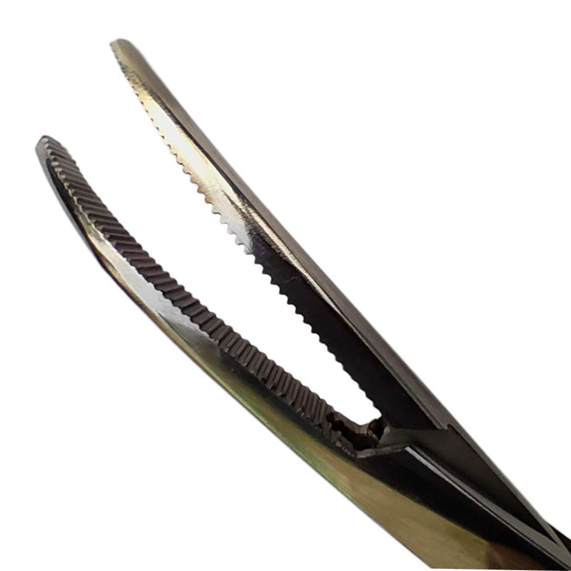 Sandbros 12cm CSF CURVED Stainless Steel Pet Groomers Scissor Style Pet ear Locking Forceps, Aka Hemostatic Tweezers, Good Strong Animal Care, Dog/Cat groomers tool - PawsPlanet Australia
