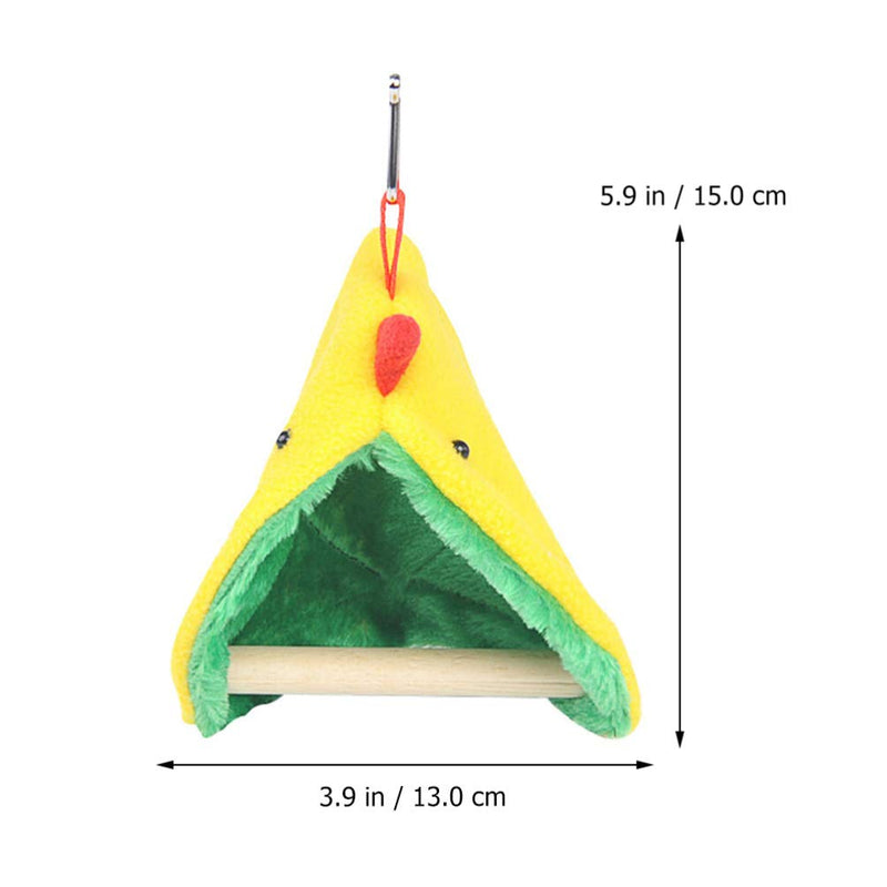 POPETPOP Bird Winter Plush Hut with Wooden Perch Stand - Parrot Sleeping Hammock Bed for Hamster Budgies Parakeet Cockatiels Cockatoo Lovebird - PawsPlanet Australia