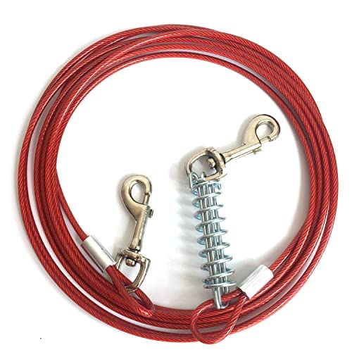 Heavy Duty Dog Tie Out Cable and Stake - Bundle: 5m Heavy Duty Tie Out Cable, Spiral Ground Stake, Cleaning Cloth, Storage Bag - PawsPlanet Australia