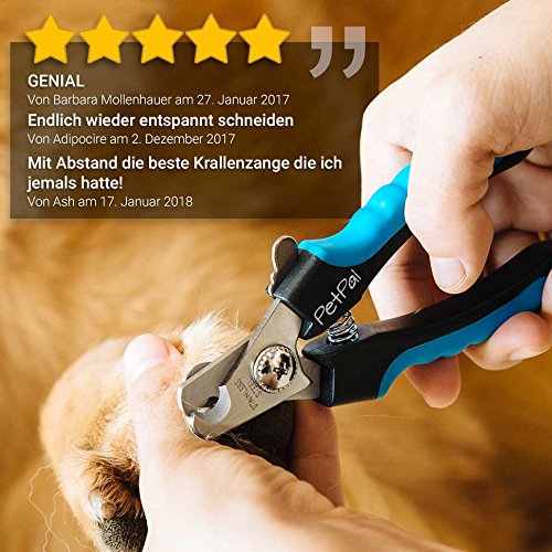 PetPäl professional claw scissors for dogs and cats in pet salon quality - claw trimmer, claw care for at home - claw care is easy and safe at home thanks to the spacer - Safety Guard S - PawsPlanet Australia