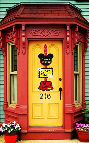 Mickey Mouse Birthday Door Sign - Welcome Hanger - Decorations - Supplies - Birthday banner - Come inside its fun inside - PawsPlanet Australia