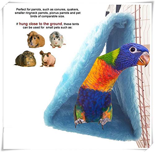 Magnoloran 2 Pack Warm Bird Nest House Bed Hanging Hammock Sleeping Bed Plush Hanging Snuggle Cave Happy Hut for Pet Parrot Parakeet Cockatiel Conure Cockatoo African Grey Macaw(Blue&Grey) Blue and Grey - PawsPlanet Australia