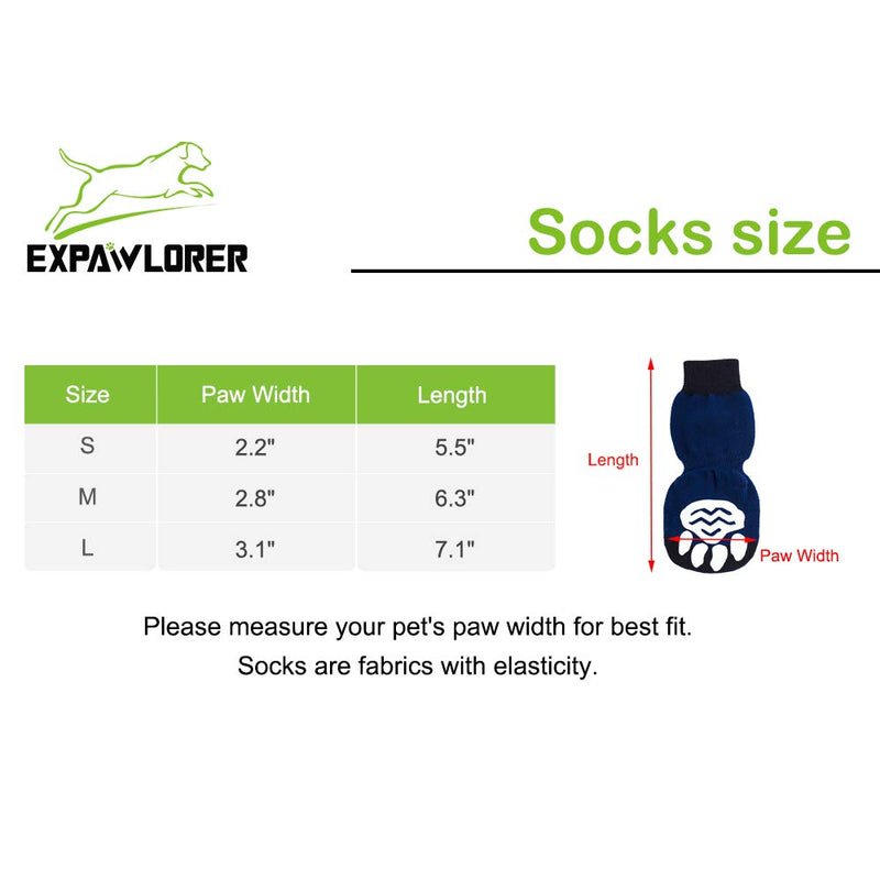 [Australia] - EXPAWLORER Anti-Slip Dog Socks Traction Control for Indoor Wear, Paw Protection L 