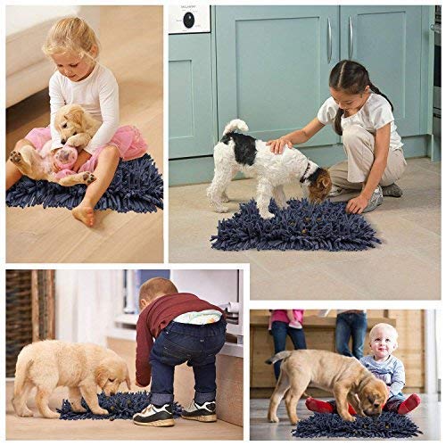 Snuffle Mat for Dogs- Feeding Mat for Dogs (12" x 18") - Grey Feeding Mat - Encourages Natural Foraging Skills - Easy to Fill - Durable and Machine Washable - Perfect for Any Breed (blue) blue - PawsPlanet Australia