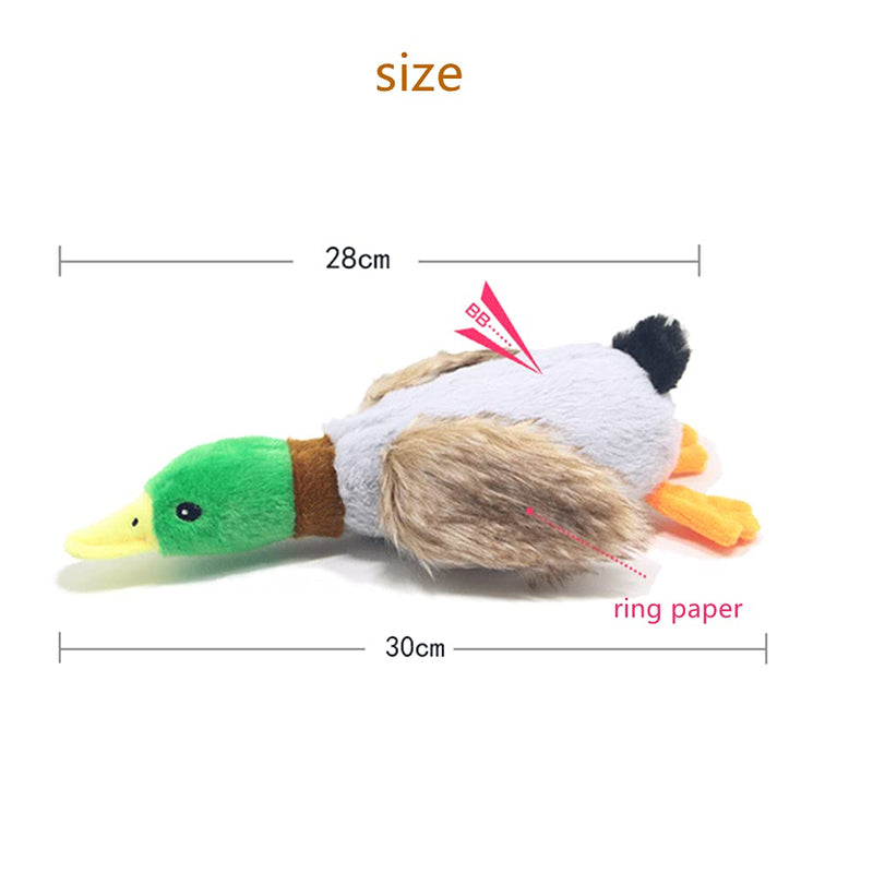 Dog Squeaky Toys, Quacking Mallard Duck Pet Dog Toy, Squeaky Dog Toy, Plush Puppy Dog Chew Toy Suitable for Small Medium Dogs - PawsPlanet Australia