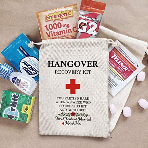 Wedding Party Gift Bags-Wedding Party Decorations,First Christmas Married Gift bag,Engagement Party Hangover Kit Bags - Set of 10 - PawsPlanet Australia