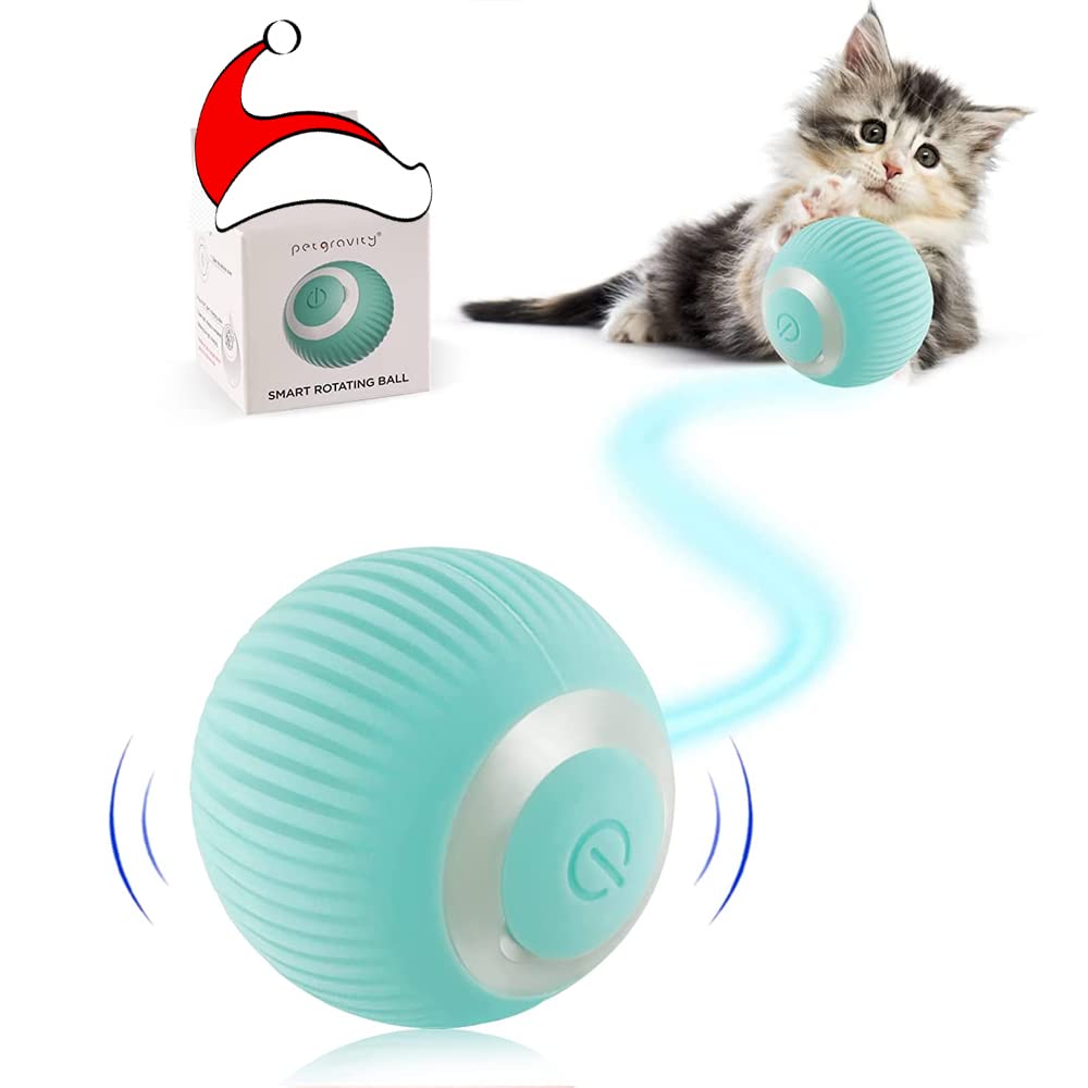 Havenfly Indoor Interactive Cat Toy Ball, Electric Cat Toy, Intelligent Moving Cat Ball, Stimulates Kittens' Hunting Curiosity, Nice Gift (Blue) Blue - PawsPlanet Australia