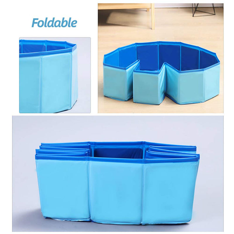 Decdeal Foldable Dog Pet Bath Pool Swimming Pool Outdoor Bathing Tub for Dogs Cats(80*30CM Blue) - PawsPlanet Australia