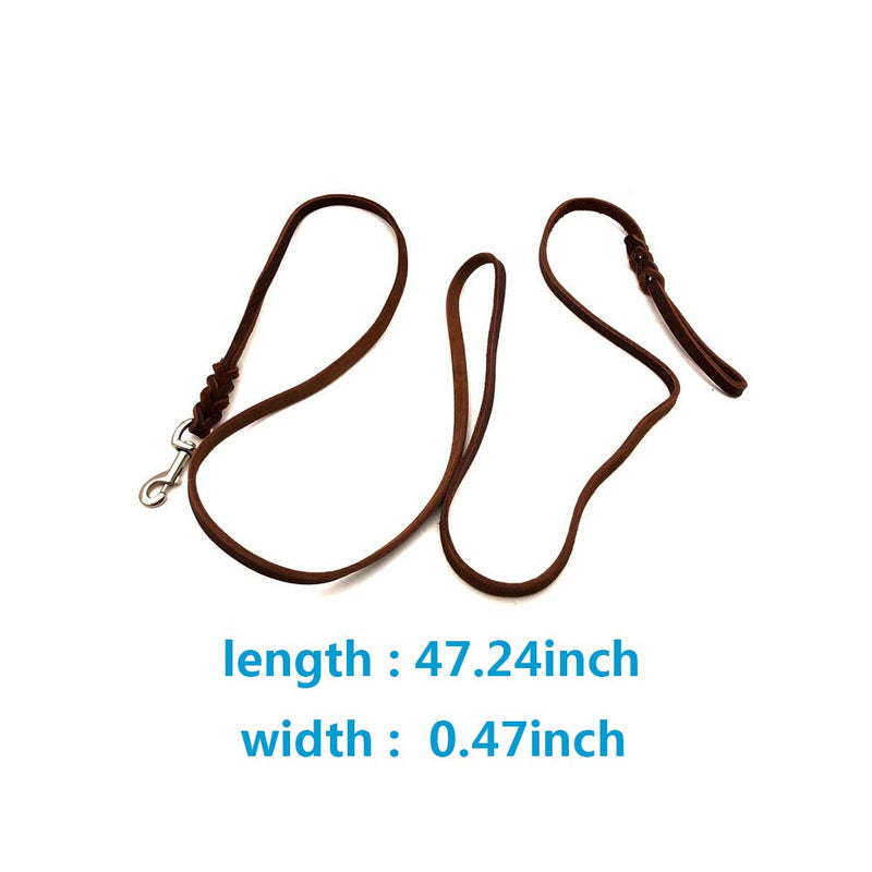 Bello Luna Leather Dog Leash 3.9ft Braided Dog Training Lead for Large or Medium Dogs - PawsPlanet Australia