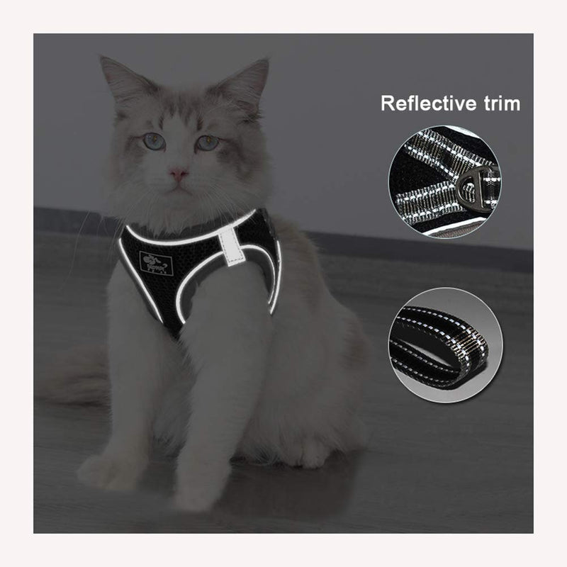 Dog and Cat Universal Harness with Leash - Cat Harness Escape Proof - Adjustable Reflective Step in Dog Harness for Small Dogs Medium Dogs (Grey, L: 17.7-18.9"  Chest Girth) Grey - PawsPlanet Australia