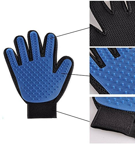 Vinsani® Blue Pet Grooming Glove Brush Massager, Pet Hair Remover Mitt Deshedding Glove - Perfect for Dogs & Cats with Long & Short Fur - PawsPlanet Australia