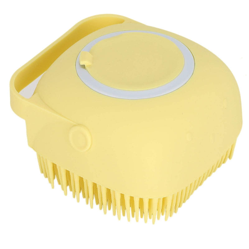 SALUTUYA Dog brush, grooming brush, dog brush can be filled with shower gel, for washing pets, dogs, cats, horses for washing pets (yellow) - PawsPlanet Australia