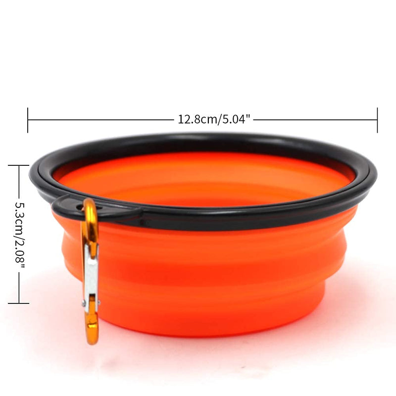 PROBEEALLYU 3pcs Collapsible Dog Travel Bowl Portable Silicone Cat Travel Water Bowl Outdoor Dog Feeder Dish Foldable Pet Water Bowl Expandable Cup Dish with Free Carabiner for Camping Hiking Walking - PawsPlanet Australia