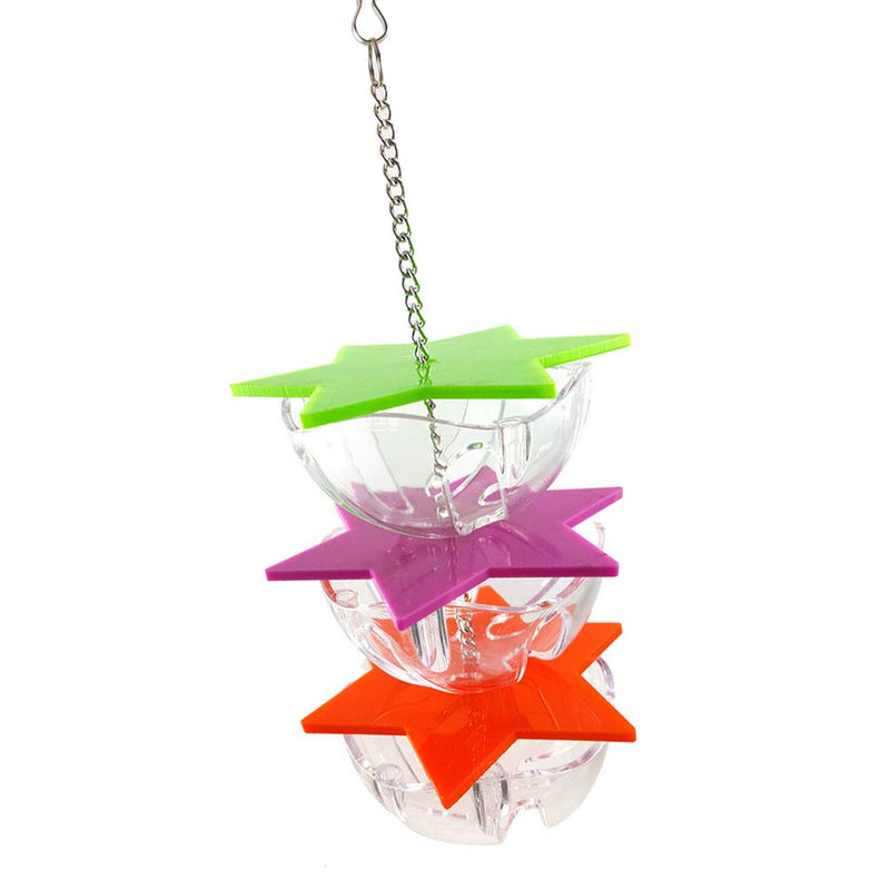 POPETPOP Bird Foraging Toys,3-Layer Parrot Hanging Treat Foraging Toy Bird Feeder Food Holder Parrot Forage Feeding Balls - PawsPlanet Australia