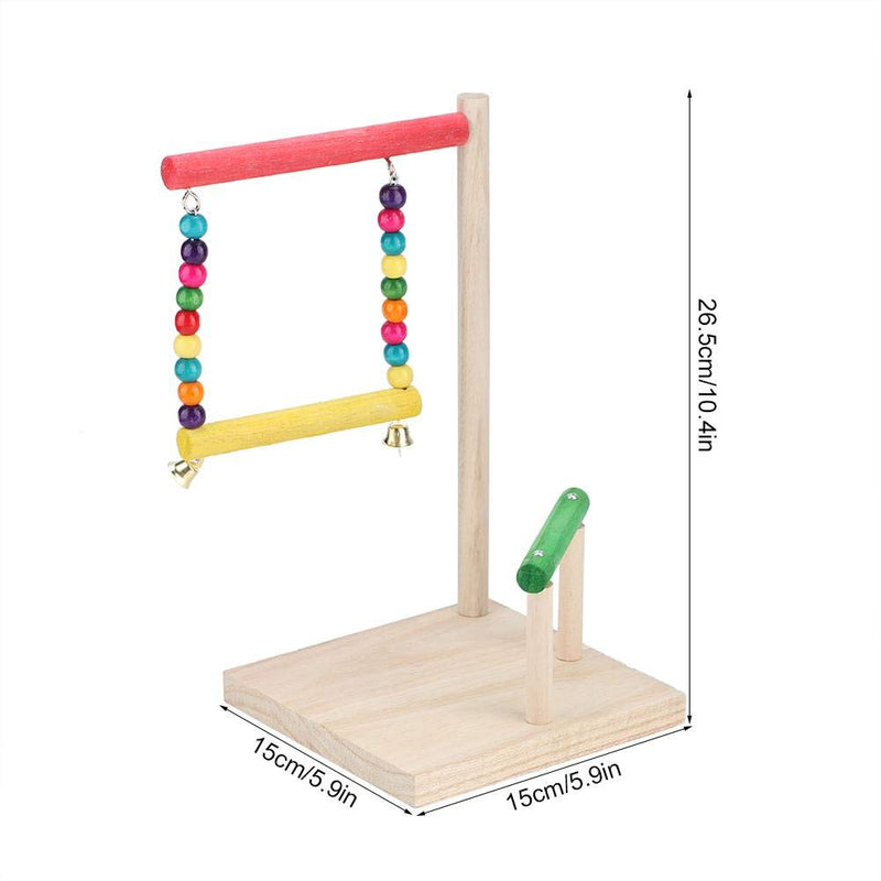 GOTOTOP Parrots Standing Branches, Natural Wood Bird Cage Perch Stand Rod Stick Bird Bite Chew Toy with Bellsfor Parakeet Bungee Canary Cockatiel Lovebirds - PawsPlanet Australia