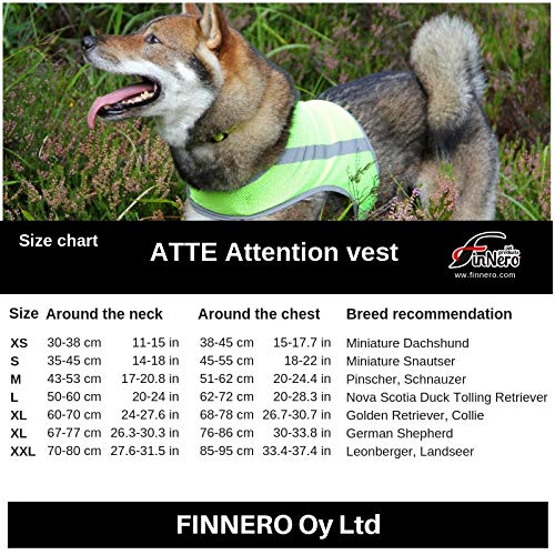 FinNero ATTE Attention Reflective Vest for Dogs, Yellow, XXXL - PawsPlanet Australia