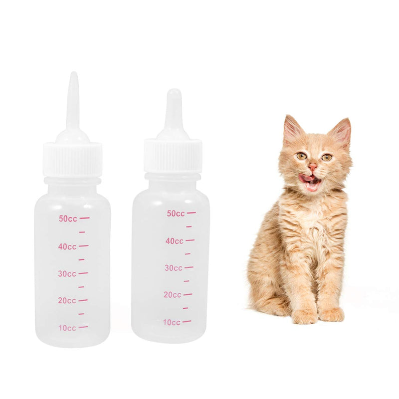 POPETPOP 50ml Milk Bottle Newborn Animal Feeder Practical Pet Nurser Bottle Hamster Puppy Squirrel Kittens Nursing Feeding Bottle with Different Nipples - PawsPlanet Australia