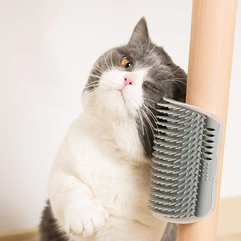 Mein HERZ Pack of 2 Cat Self Groomer - Massage Corner - Cat Self Groomer Cat Self Groomer - Cat Edge Cat Brush, with 2 Packs of Catnip, for Cat Hair Removal and Itching Massage (L/M) - PawsPlanet Australia