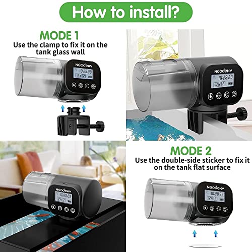 Noodoky Automatic Fish Feeder, Easy Setup Auto Fish Food Dispenser with USB Cable, Timed Feeder for Aquarium, Small Fish Turtle Tank, Auto Feeding on Vacation or Holidays - PawsPlanet Australia