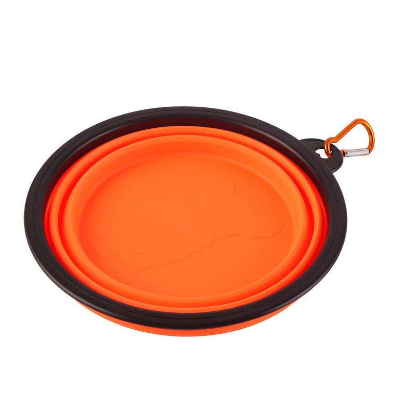 [Australia] - Axgo 1PC Foldable Silicone Dog Bowl Outfit Portable Travel Bowl for Dogs Feeder Utensils Outdoor Drinking Water Dog Bowl, Orange 