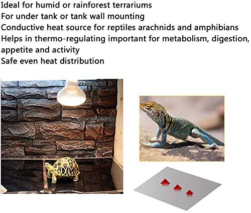 PeSandy Reptile Heating Pad with Temperature Adjustment, 110V Non-Adhesive Heat Mat for Reptiles Tortoise Snakes Lizard Gecko Hermit Crab Turtle Amphibians - 7W/ 14W/ 20W Removable Under Tank Heat Pad 11 x 6 IN - PawsPlanet Australia