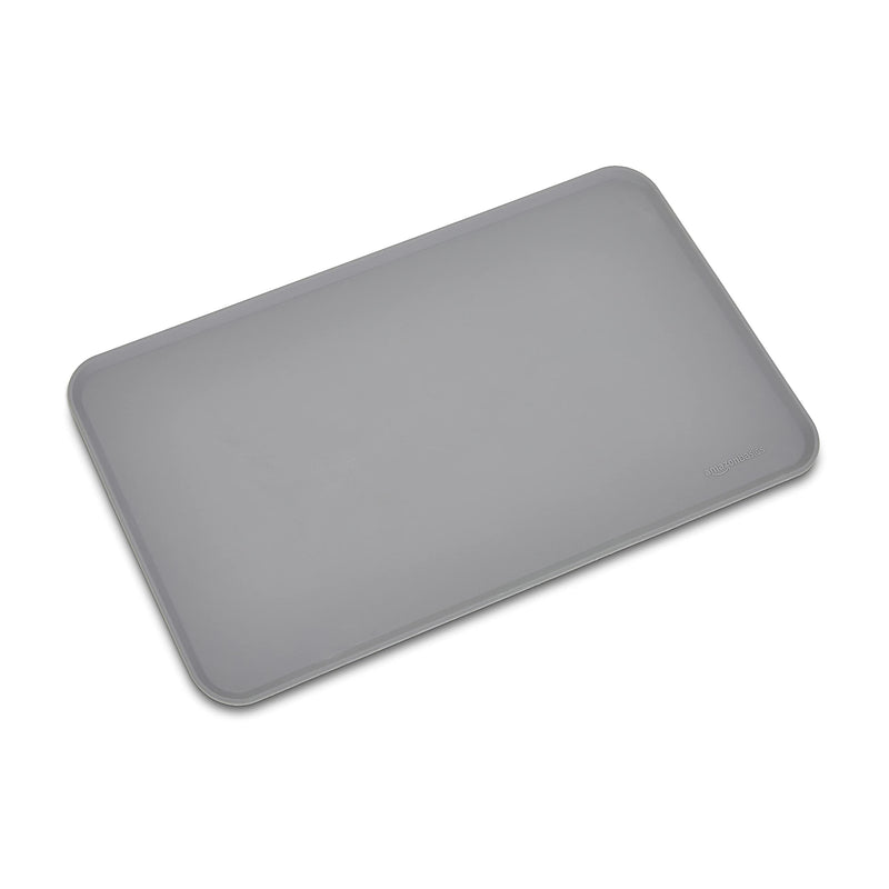 Amazon Basics Silicone Waterproof Pet Food Mat - 47 x 29 cm, Grey (2-Pack) 47 x 29 cm - (2-Pack) - PawsPlanet Australia