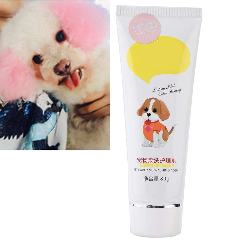 80g Pet Dog Hair Color Dye Gel Cat Coloring Pigment Dyestuffs Harmless Natural Dyeing Non-Toxic Safe for Pets Multiple Colors Available (Pink) Pink - PawsPlanet Australia
