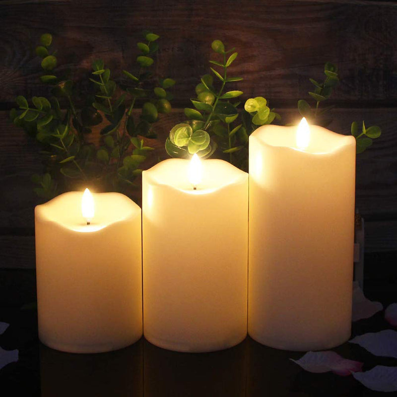 Flickering Flameless Candles, Most Realistic LED Candles with Remote and Timer, Set of 3 Battery Operated Candles for Halloween Home Wedding Birthday Decoration - PawsPlanet Australia