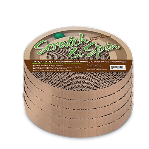 Best Pet Supplies Catify Corrugated Cardboard Cat Scratcher and Scratcher Pads 5 Pack Round - PawsPlanet Australia