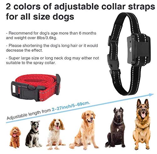 Citronella Bark Collar, Citronella Spray Anti Bark Collar Stop Dog Anti Barking Collars Adjustable Sensitivity & Volume Bark Control Training Collars - PawsPlanet Australia