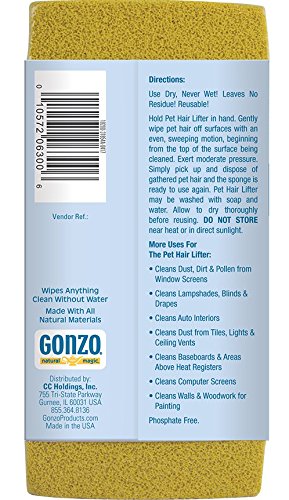 Gonzo Pet Hair Remover - 2 Pack - Lift and Remove Dog, Cat and Other Pet Hair from Furniture, Carpet, Bedding and Clothing - PawsPlanet Australia