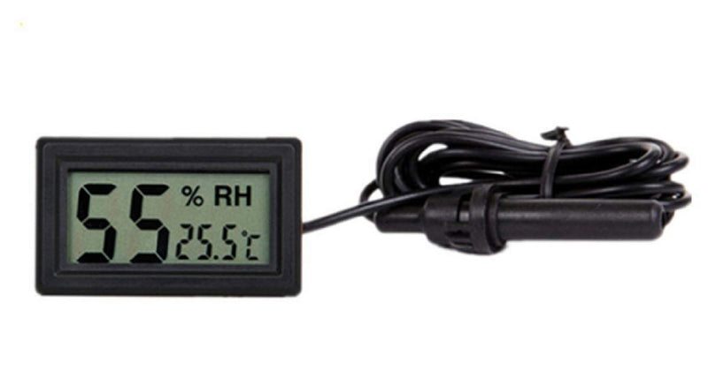 Eidyer Digital Thermometer Hygrometer, Mini Probe Embedded Thermometers Temperature Humidity Gauge Meter for Reptile Incubator Aquarium Poultry Office Living Room -Black, 4.8cm×2.8cm×1.5cm - PawsPlanet Australia