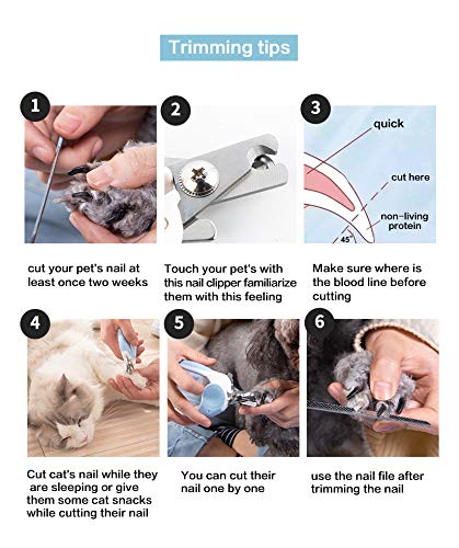 GELFUL Pet Nail Clippers Dog Nail Clippers with Protective Guard Safety Lock and Nail File Suitable for Medium and Large Breeds Professional Pet DIY Grooming Tools for Animals at Home (blue, small) blue - PawsPlanet Australia