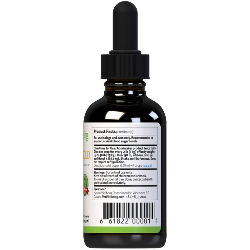 Pet Wellbeing Blood Sugar Gold For Dogs - Natural Support For Healthy Blood Sugar Levels In Dogs - 2 Ounce 59 Milliliter - PawsPlanet Australia