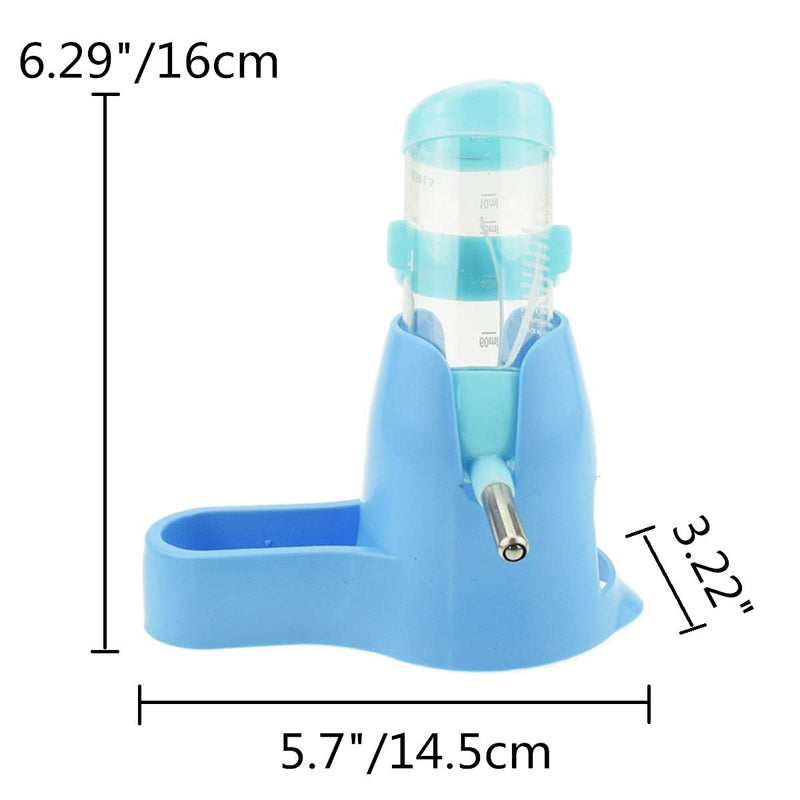 3 in 1 Hamster Hanging Water Bottle Pet Auto Dispenser with Base for Dwarf Hamster Mouse Rat Hedgehog (80ML, Blue) 80ML - PawsPlanet Australia