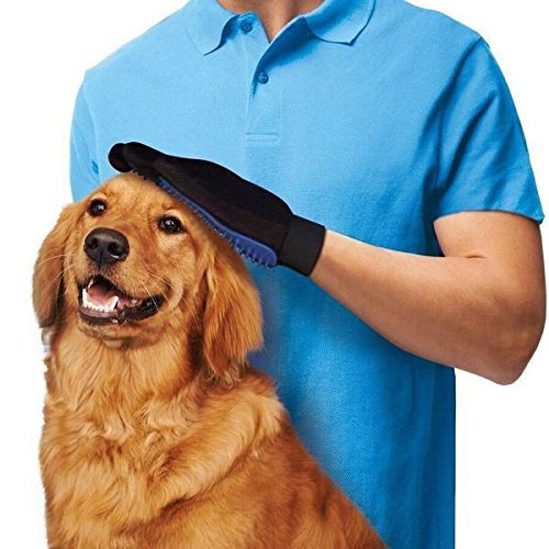 [Australia] - Playton Pet Grooming Glove - Premium deshedding Hair Removal Mitt-Perfect for Dogs, Cats, Horses, and Other Pets. Great for Long and Short Fur. blue 