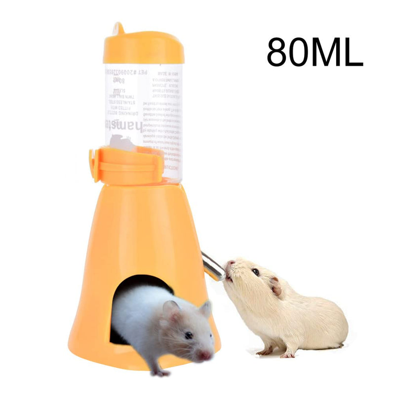 ShareWe Hamsters Water Bottle Automatic Water Feeder Dispenser Hanging Water Feeding Bottles for Rats, Guinea pigs, Ferrets, Rabbits Small Animals (80ML, Yellow) - PawsPlanet Australia