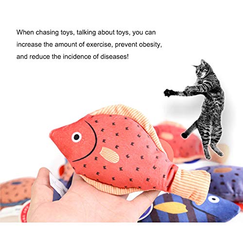 ZHAOLU Catnip Toys, 4PCS Catnip Fish Toys for Cat, Mini Cat Toys for Indoor Cats, Realistic Plush Simulation Moving Fish Cat Toy, Perfect for Cats Kittens to Bite, Chew and Kick, Washable 01 - PawsPlanet Australia