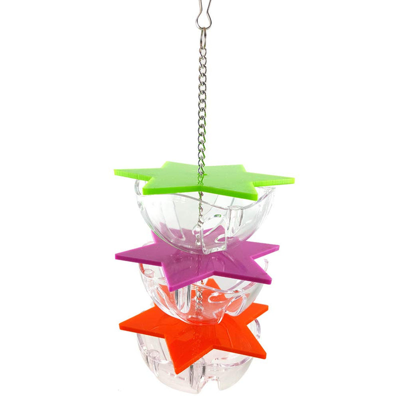 POPETPOP Bird Foraging Toys,3-Layer Parrot Hanging Treat Foraging Toy Bird Feeder Food Holder Parrot Forage Feeding Balls - PawsPlanet Australia