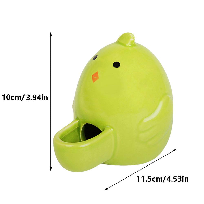 BIGCAKE Hamster Drinking Feeder Bottle Ceramics Small Animal Slient Waterer Automatic Water Dispenser Food Bowl for Syrian Hamster Hedgehog Gerbil Rat (Green) Green - PawsPlanet Australia