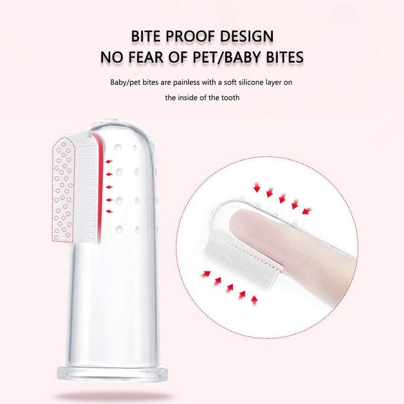 mihealpet Natural Silicone Pet Finger Toothbrush, Soft Cat and Dog Dental Care Cleaning Products, Pet Anti-Bite Cleaning Toys Pet Handle Toothbrushes - PawsPlanet Australia